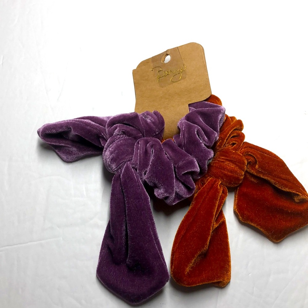NWT Berry velvet hair scrunchies